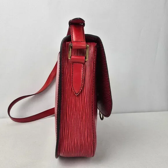 Louis Vuitton Vintage 1987 Red Epi Leather Saint Cloud Shoulder Bag - Picture 4 of 16